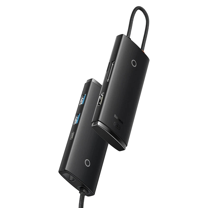 Hub 6w1 Baseus Lite Series USB-C to 2x USB 3.0 + USB-C PD + HDMI + SD/TF (black) - Product Image 5