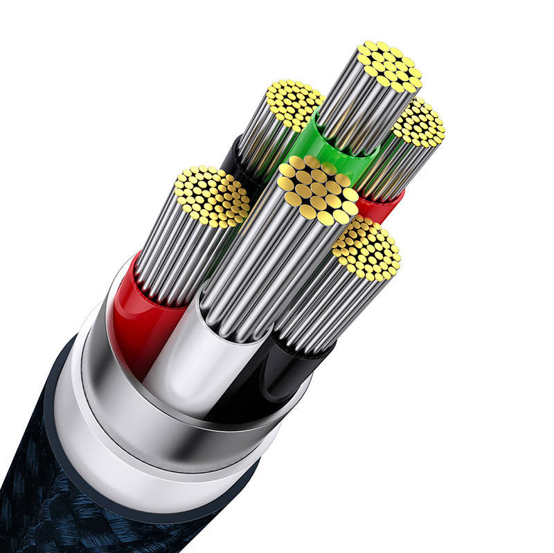 3in1 USB cable Baseus Flash Series, USB-C + micro USB + Lightning, 100W, 1.2m (blue) - Product Image 5