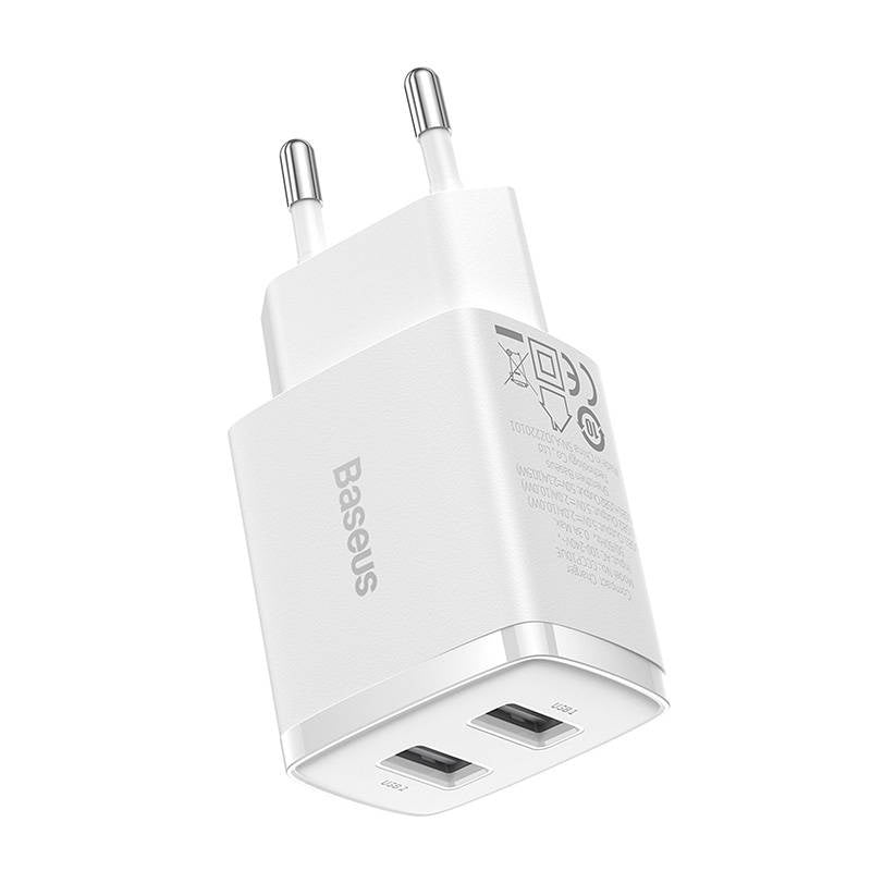 Baseus Compact Quick Charger, 2x USB, 10.5W (white) - Product Image 3