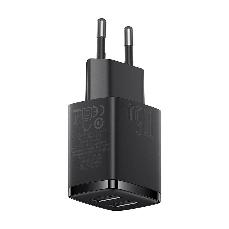 Baseus Compact Quick Charger, 2x USB, 10.5W (black) - Product Image 5