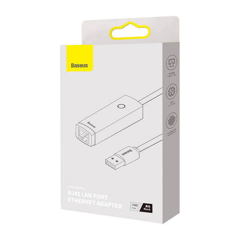 Baseus Lite Series USB to RJ45 network adapter, 100Mbps (black) - Product Image 7