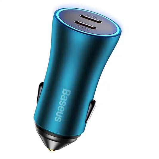 Baseus Golden Contactor Pro car charger, 2x USB-C, 40W (blue) - Product Image 2