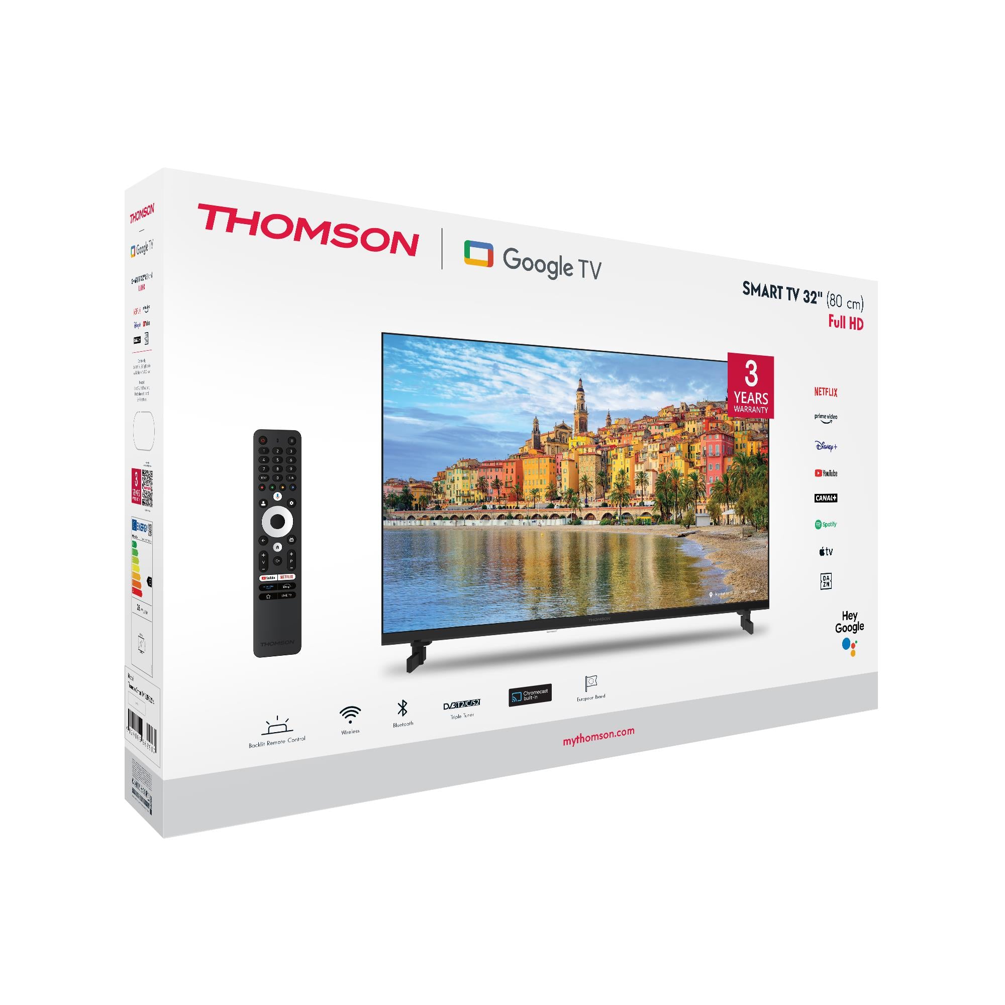 TV Set THOMSON 32" Smart/FHD 1920x1080 Wireless LAN Bluetooth Google TV Black 32FG2S14