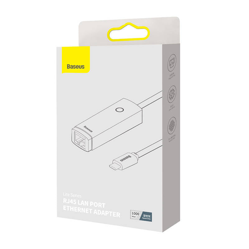 Network adapter Baseus Lite Series USB-C to RJ45 (grey) - Product Image 6