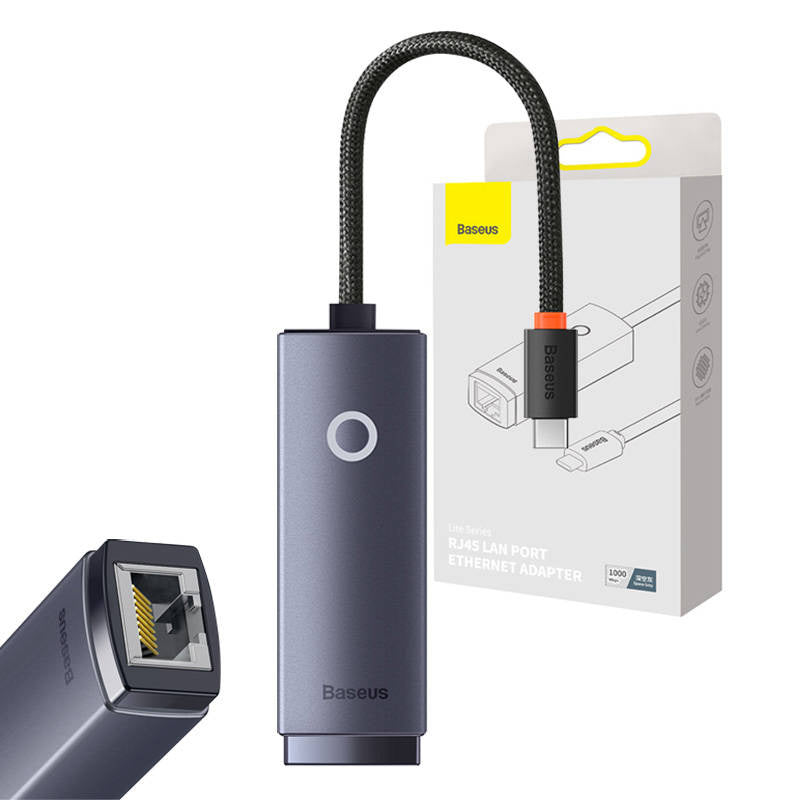 Network adapter Baseus Lite Series USB-C to RJ45 (grey) - Product Image 1