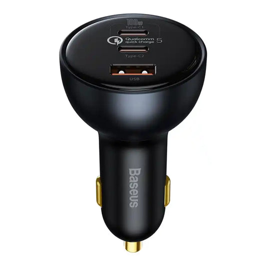 Car Charger Baseus Qualcomm, USB, 2x USB-C, 160W (Grey) - Product Image 1