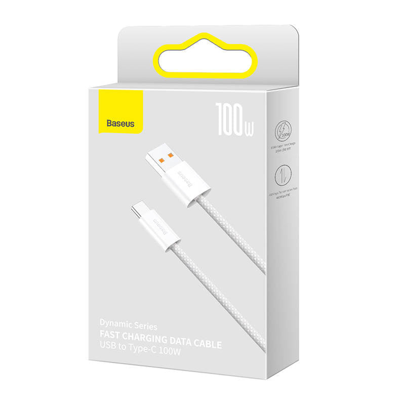 Cable USB to USB-C Baseus Dynamic Series, 100W, 2m (white) - Product Image 5