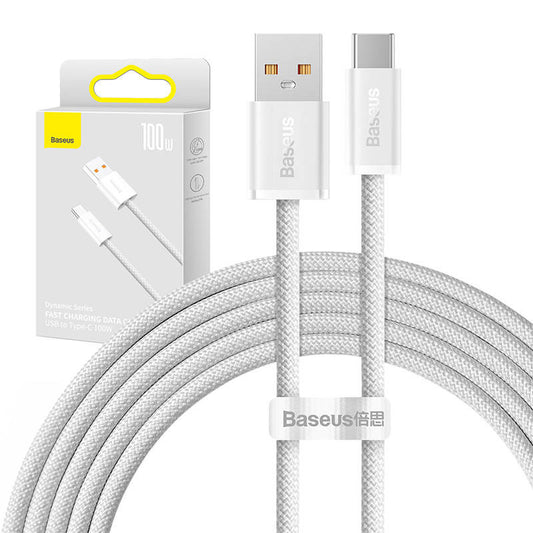 Cable USB to USB-C Baseus Dynamic Series, 100W, 2m (white) - Product Image 1