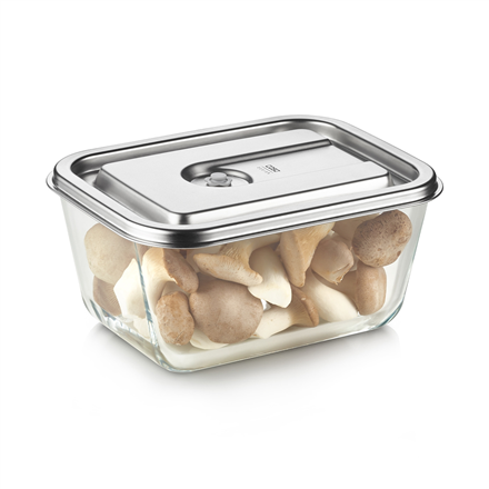 Caso Glass Vacuum Container with Stainless Steel Lid | VacuBoxx Inox XL | Transparent