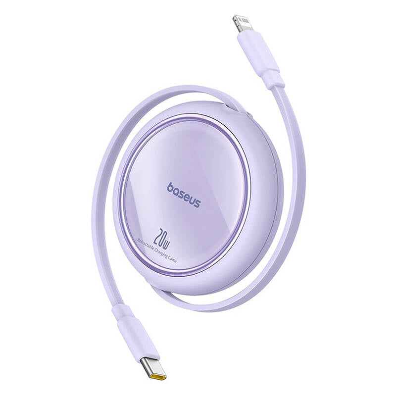 USB Cable Baseus Free2Pull USB-C to iP 20W 1m (purple) - Image 1
