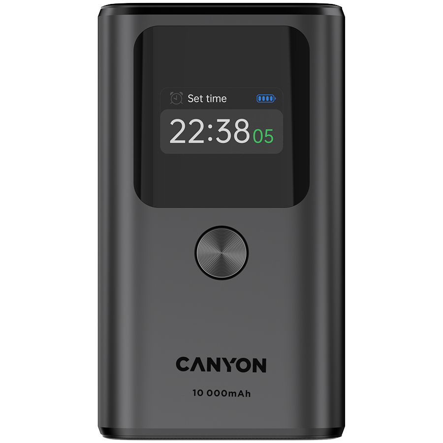 CANYON power bank OnPower 130 TFT 10000 mAh PD30W Dark Grey