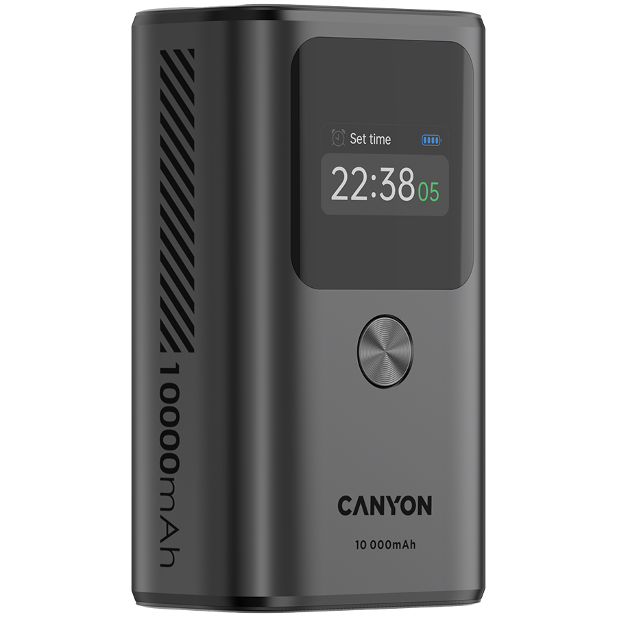 CANYON power bank OnPower 130 TFT 10000 mAh PD30W Dark Grey