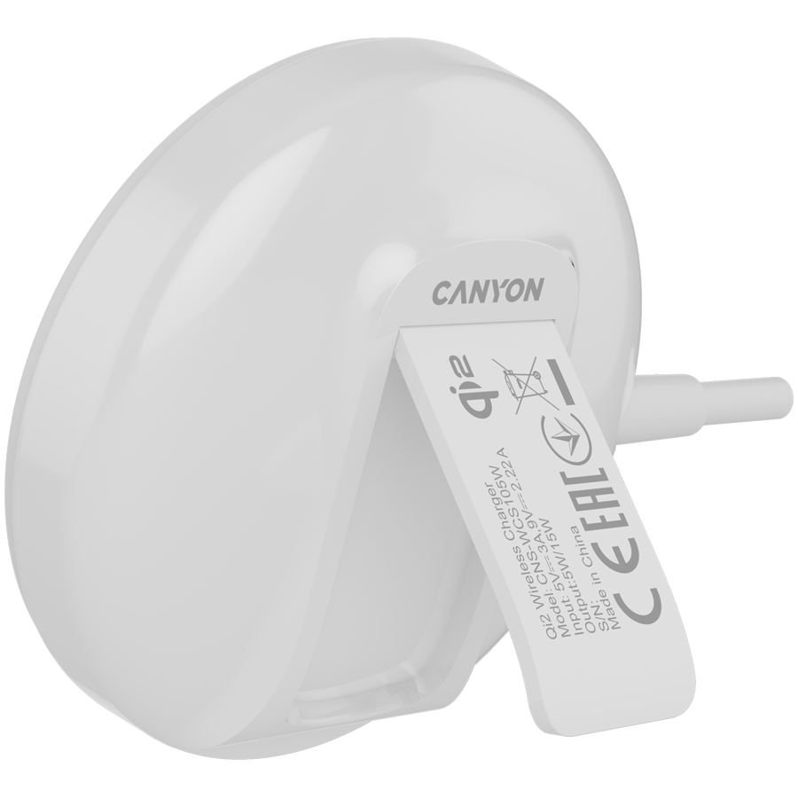 CANYON wireless charger WS-105 15W Qi2 White