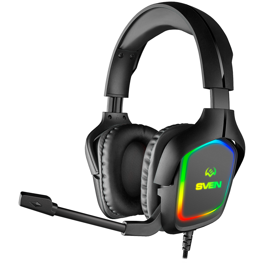 Gaming headphones with microphone AP-U750MV, black (USB, RGB) — SVEN
