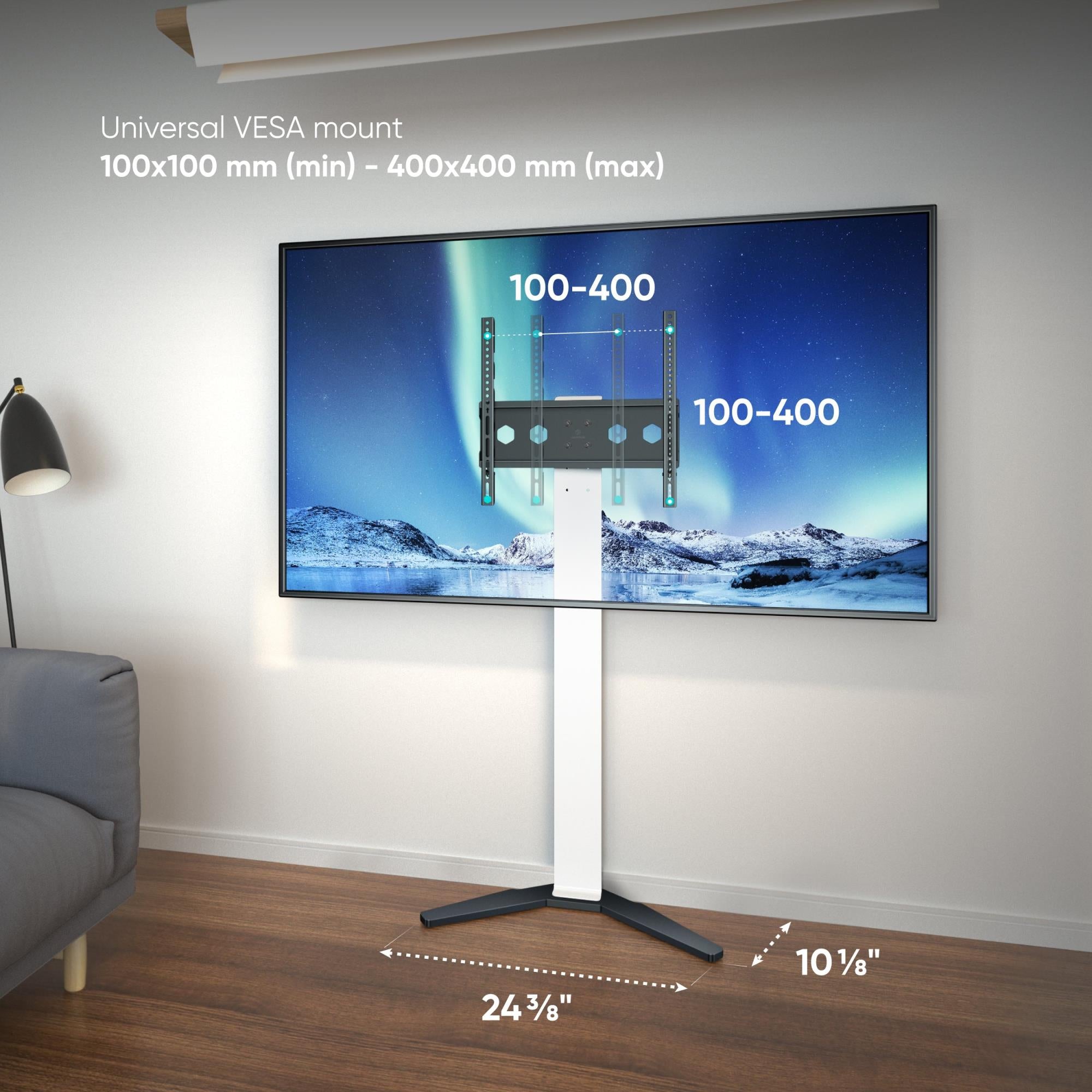 TV SET ACC FLOOR STAND /26-65"/WHITE TS1140-W ONKRON