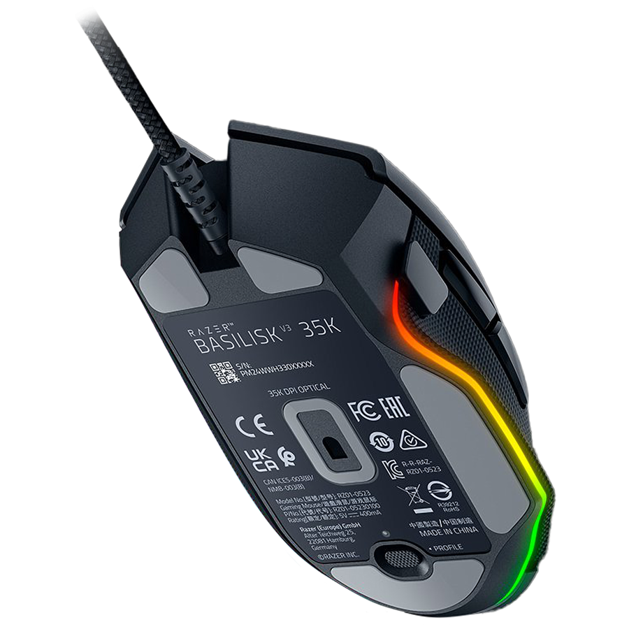 Razer Basilisk V3 35K Gaming Mouse, Black, Focus Pro 35K Optical Sensor Gen-2, Optical Mouse Switches Gen-3, Razer™ Speedflex