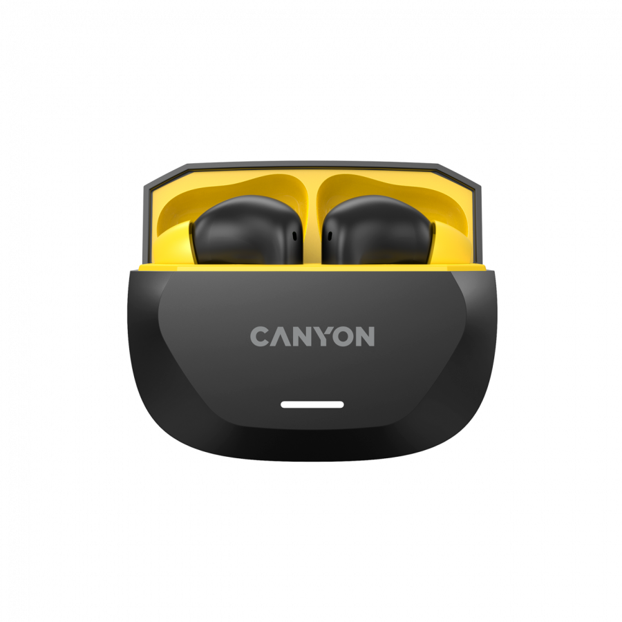 CANYON headset HEXAGON 7 TWS ANC+ENC Wireless Charge Black Yellow