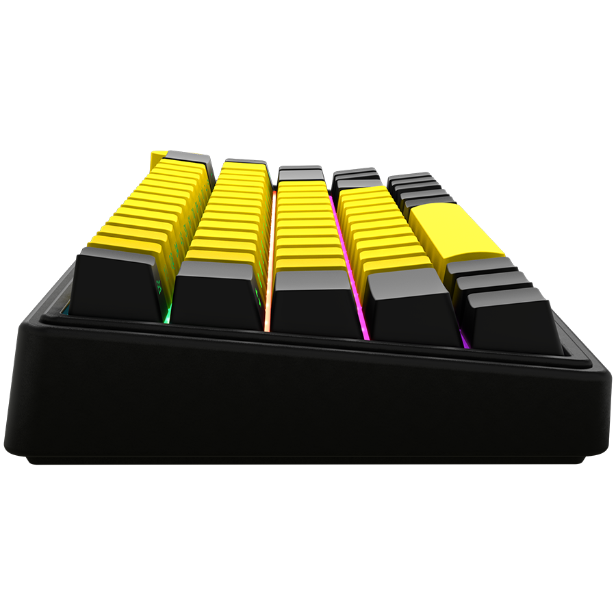 LORGAR KBP70MW, Wireless 65% Mechanical Gaming Keyboard Pro, Black/yellow, EN layout