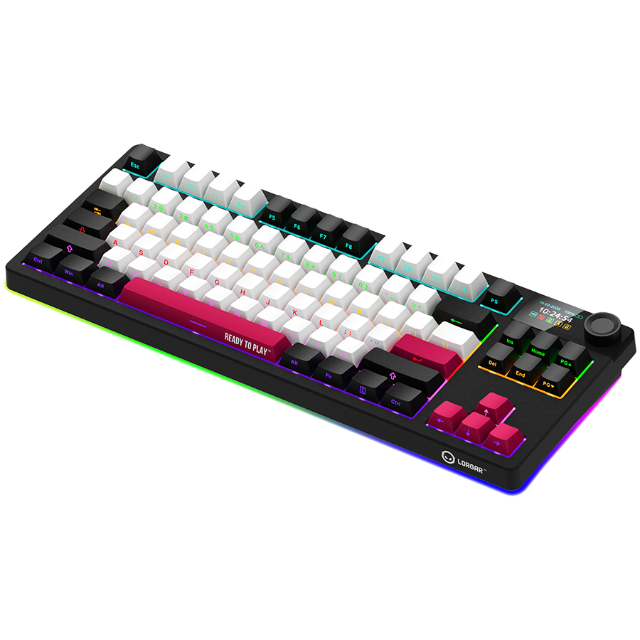 LORGAR KBP70TKLW, Wireless TKL Mechanical Gaming Keyboard Pro, Black/red, EN layout