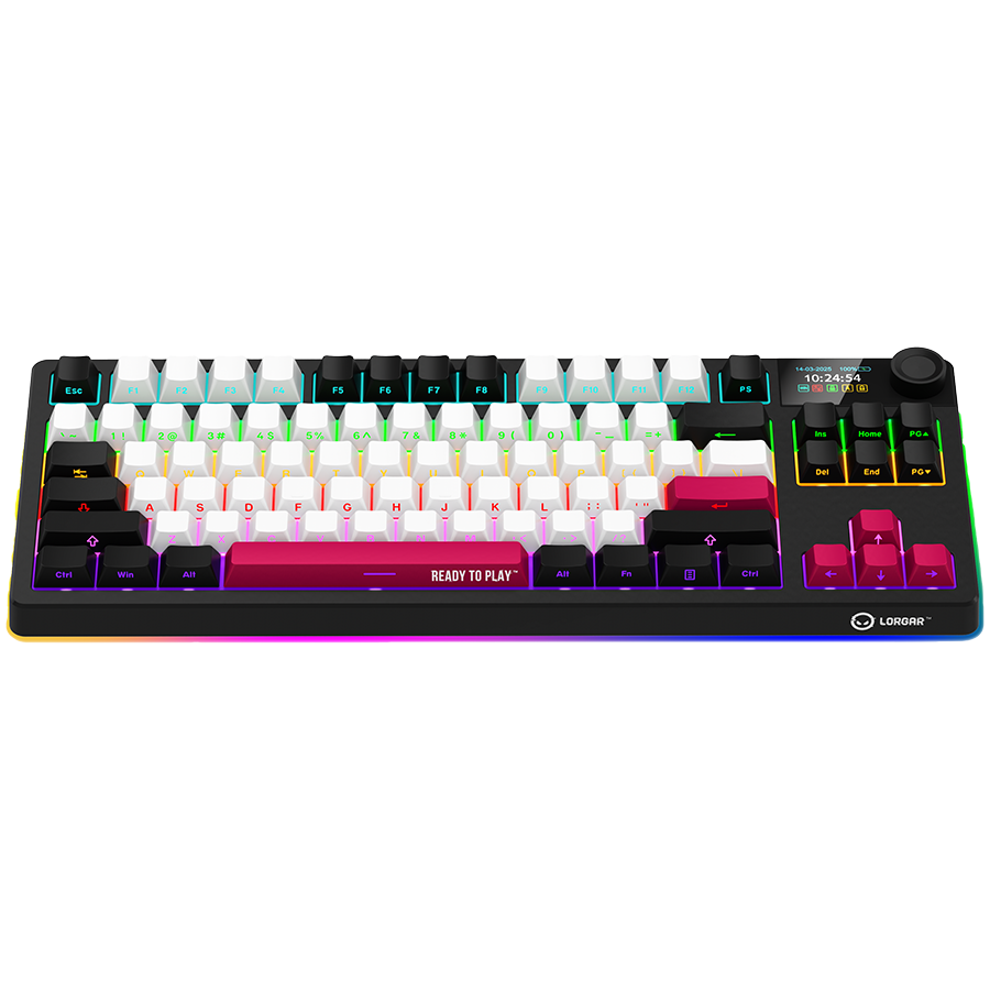LORGAR KBP70TKLW, Wireless TKL Mechanical Gaming Keyboard Pro, Black/red, EN layout