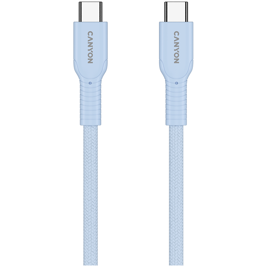 CANYON cable OnWire 60CL C-C 60W COLOR Braided 1m Light Blue
