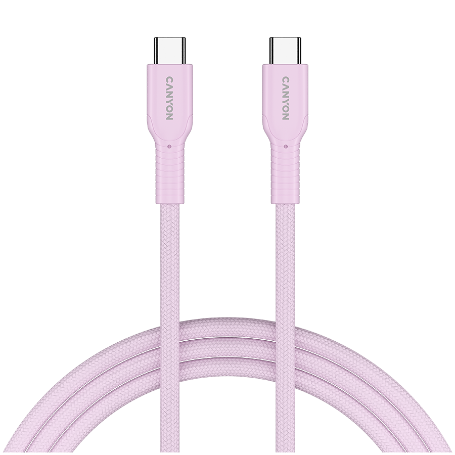 CANYON cable OnWire 60CL C-C 60W COLOR Braided 1m Pink
