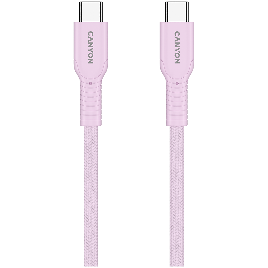 CANYON cable OnWire 60CL C-C 60W COLOR Braided 1m Pink