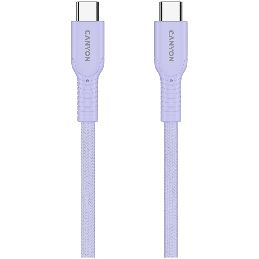 CANYON cable OnWire 60CL C-C 60W COLOR Braided 1m Purple