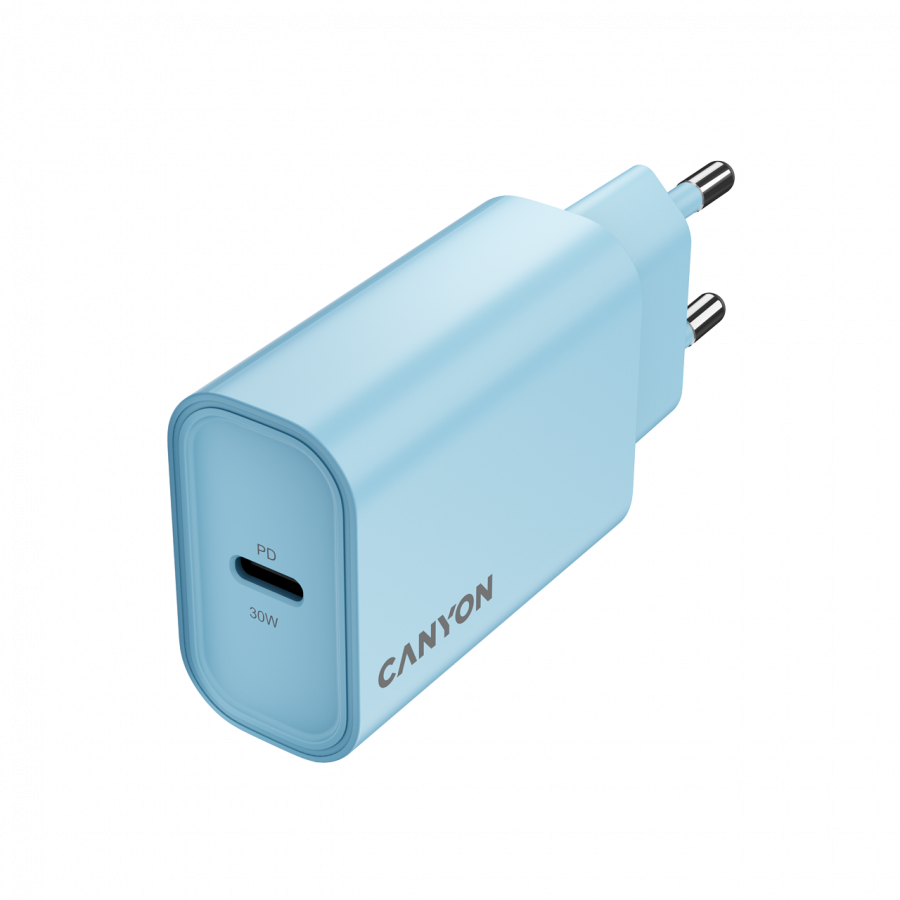 CANYON charger OnCharge 30CL Max Power 30W 1xPD EU Light Blue
