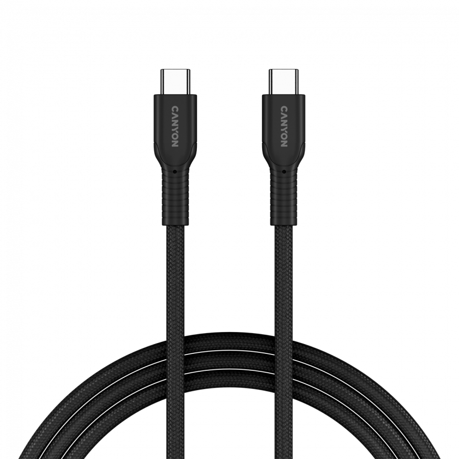 CANYON cable OnWire 60CL C-C 60W COLOR Braided 1m Black