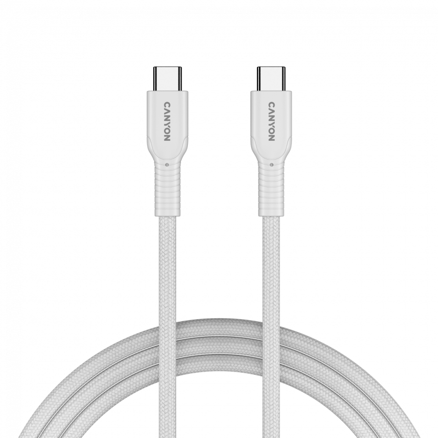 CANYON cable OnWire 60CL C-C 60W COLOR Braided 1m White
