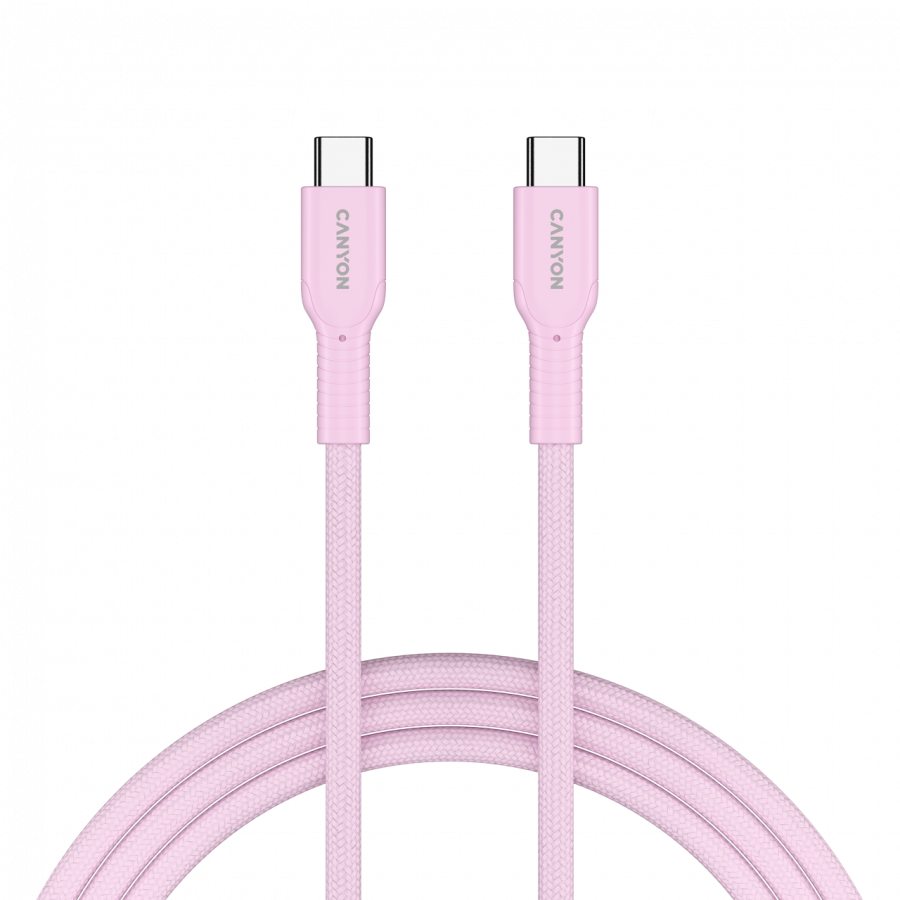 CANYON cable OnWire 60CL C-C 60W COLOR Braided 1m Pink