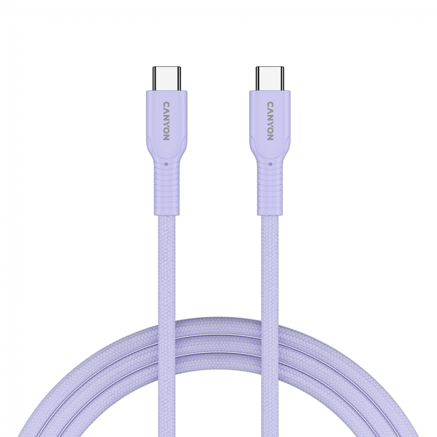 CANYON cable OnWire 60CL C-C 60W COLOR Braided 1m Purple