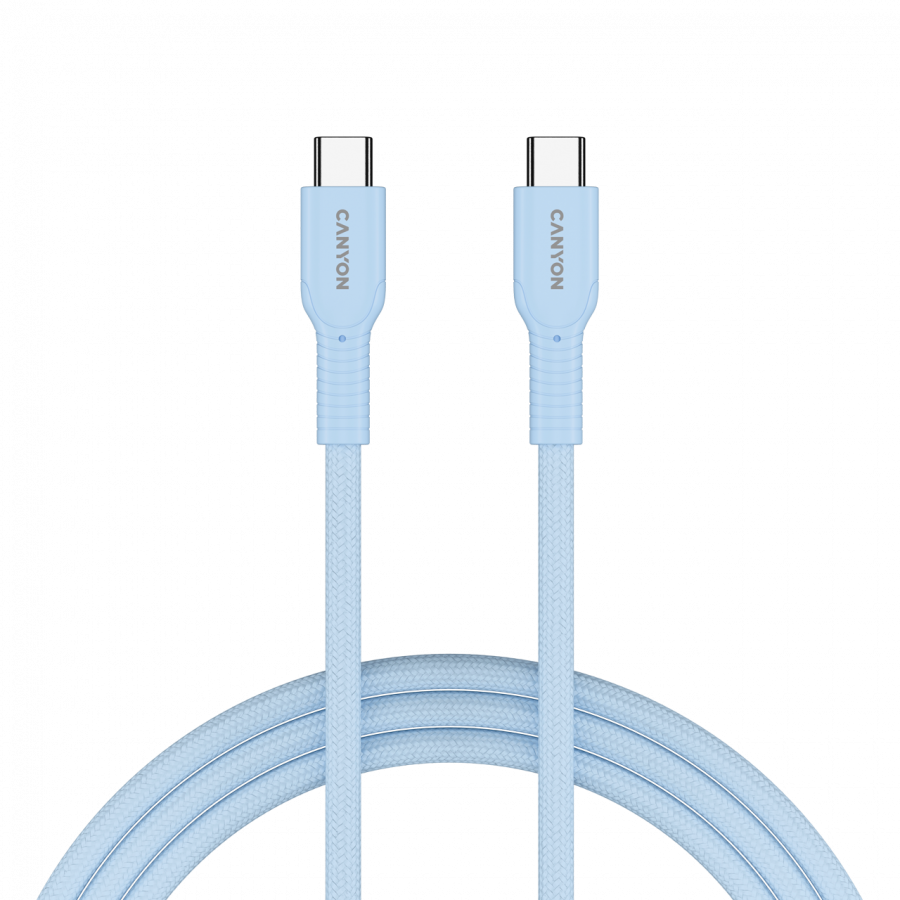 CANYON cable OnWire 60CL C-C 60W COLOR Braided 1m Light Blue