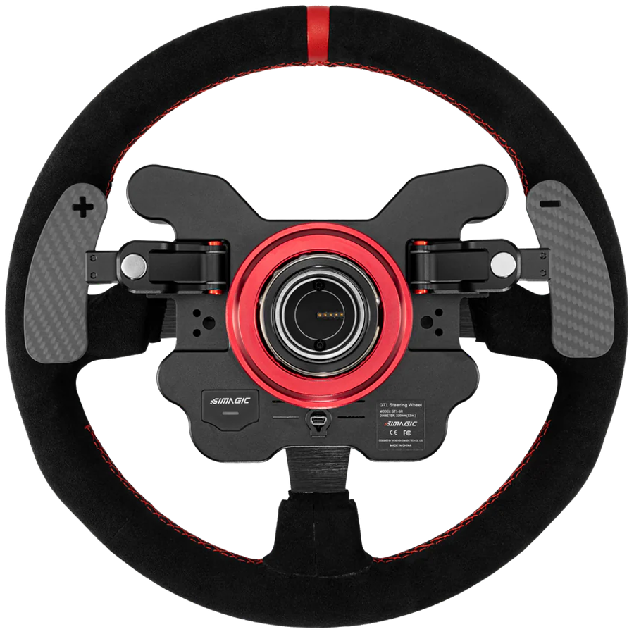SIMAGIC GT1 Round Steering Wheel 330 mm, Shifter Paddles, QR70, suede, S210