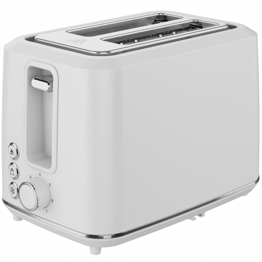 Electric Toaster, white, 220-240V, 50-60Hz, 920-1080W, 2 slots, 3 modes, 7 browning levels — AENO