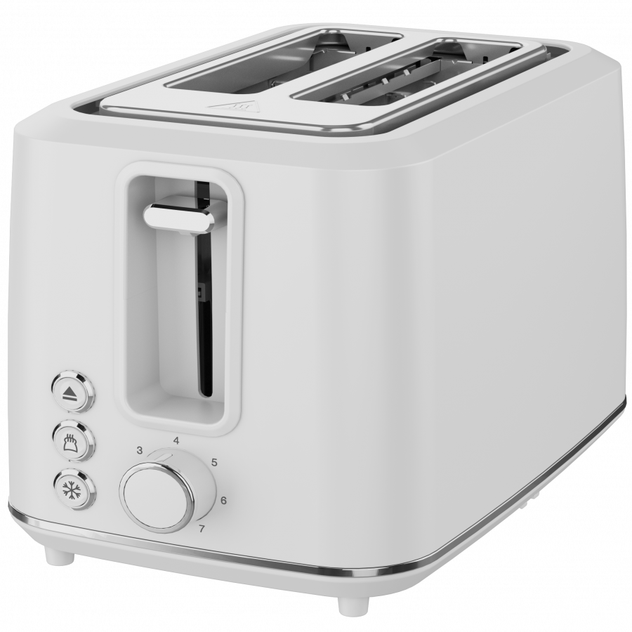 Electric Toaster, white, 220-240V, 50-60Hz, 920-1080W, 2 slots, 3 modes, 7 browning levels — AENO