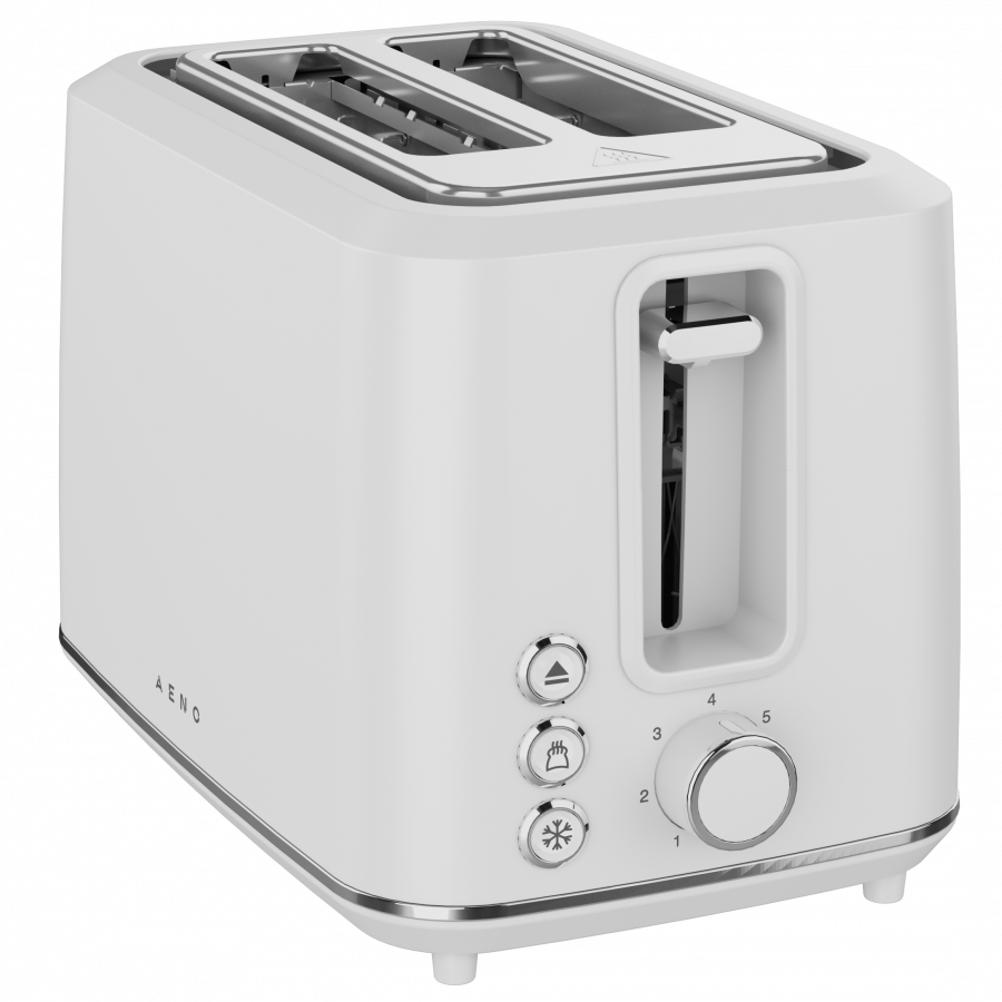 Electric Toaster, white, 220-240V, 50-60Hz, 920-1080W, 2 slots, 3 modes, 7 browning levels — AENO