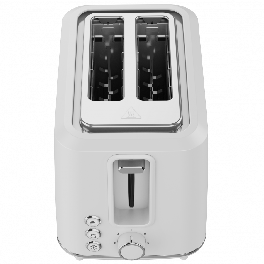 Electric Toaster, white, 220-240V, 50-60Hz, 920-1080W, 2 slots, 3 modes, 7 browning levels — AENO