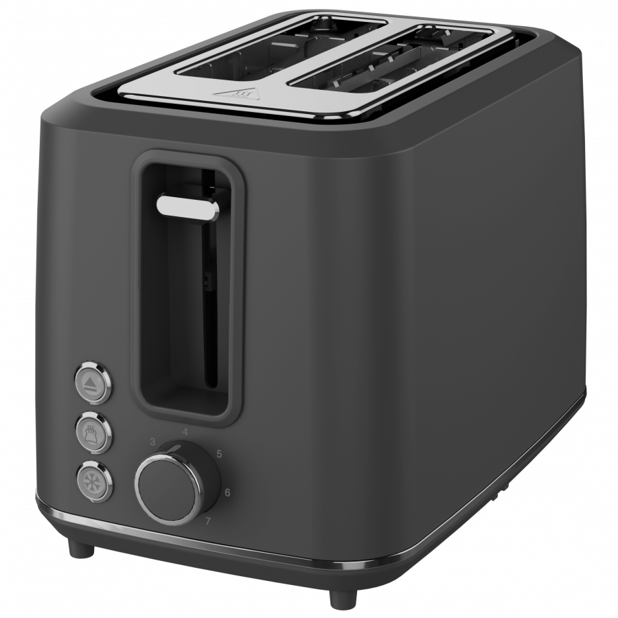 Electric Toaster, Grey, 220-240V, 50-60Hz, 920-1080W, 2 slots, 3 modes, 7 browning levels — AENO