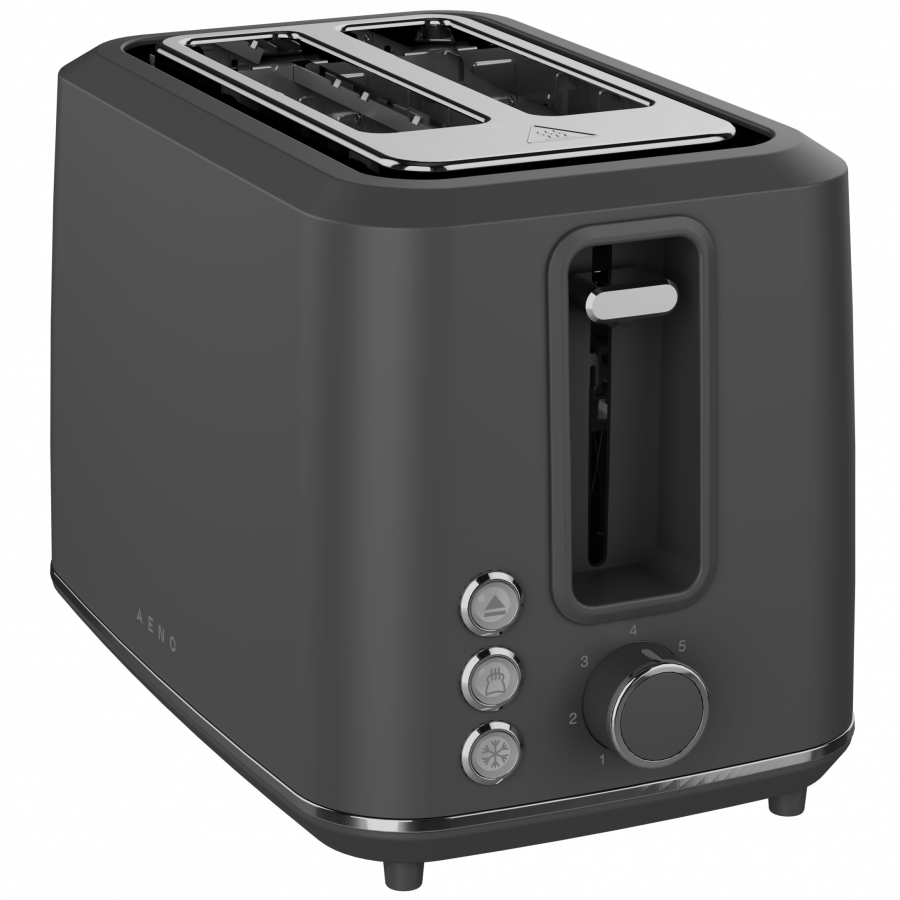 Electric Toaster, Grey, 220-240V, 50-60Hz, 920-1080W, 2 slots, 3 modes, 7 browning levels — AENO