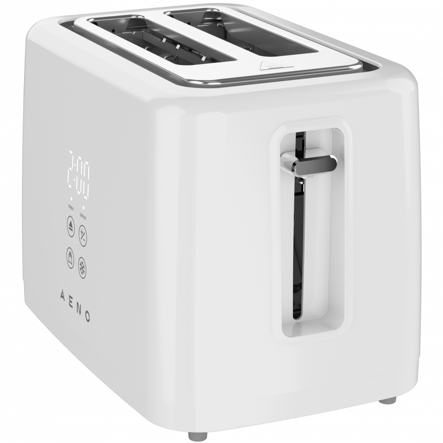 Electric Toaster, White, 220-240V, 50-60Hz, 780-930W, 2 slots, 3 modes, 7 browning levels — AENO