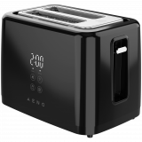 Electric Toaster, black, 220-240V, 50-60Hz, 780-930W, 2 slots, 3 modes, 7 browning levels — AENO