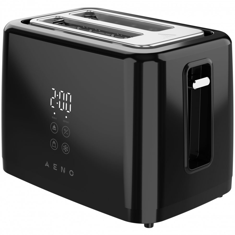 Electric Toaster, black, 220-240V, 50-60Hz, 780-930W, 2 slots, 3 modes, 7 browning levels — AENO