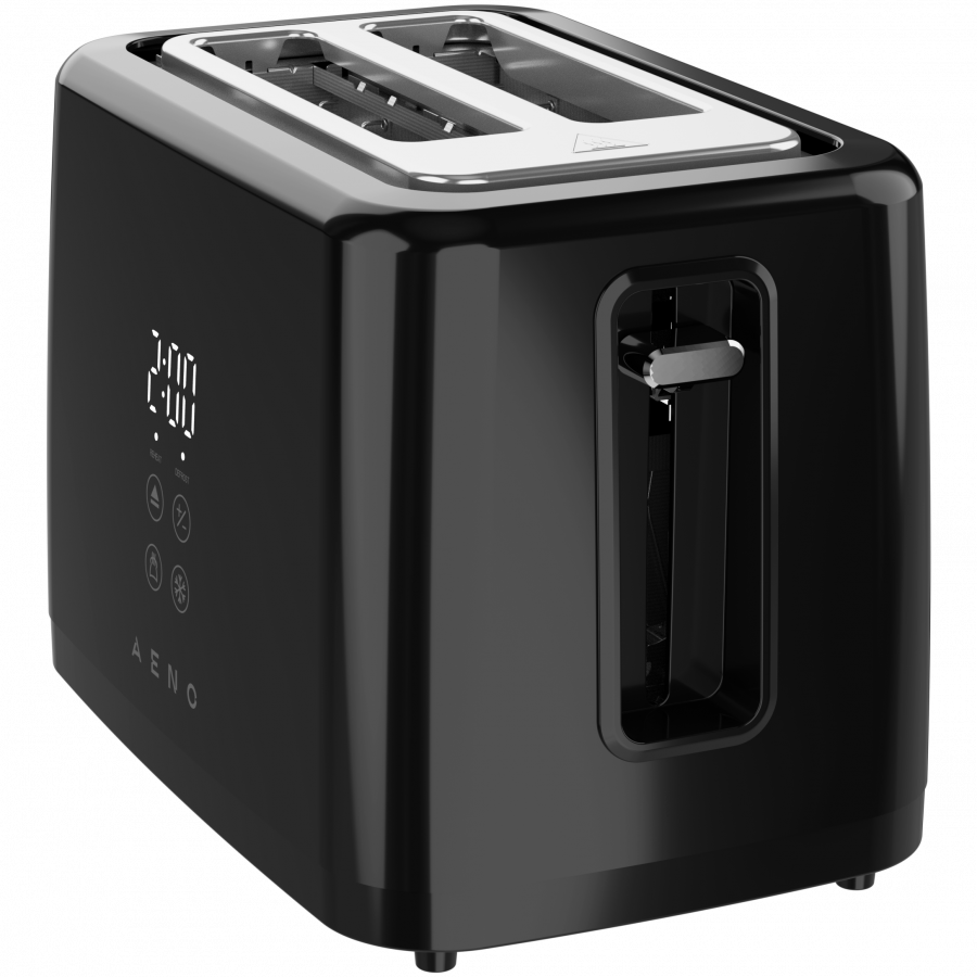 Electric Toaster, black, 220-240V, 50-60Hz, 780-930W, 2 slots, 3 modes, 7 browning levels — AENO
