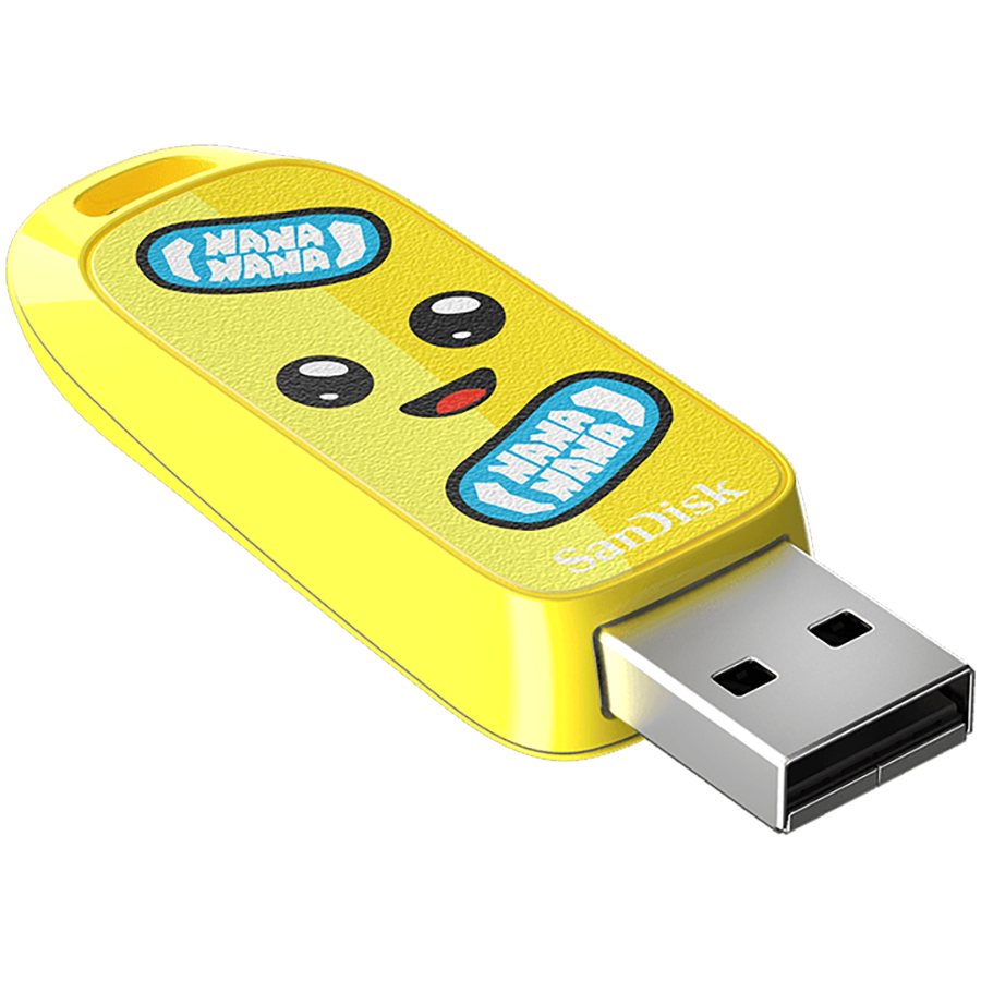 SANDISK USB 3.2,Ingot Type-A,130MB/s,Fortnite Peely Edition,4x6 Box with Window,Global