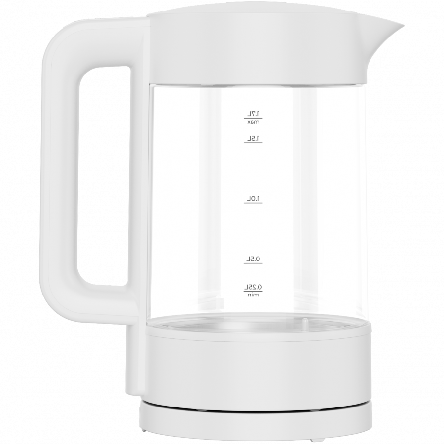 Electric Kettle, white, 220-240V, 1850-2200W, 1.7L, Keep warm 30 min, 40,60,80,90,100, console in Handle — AENO