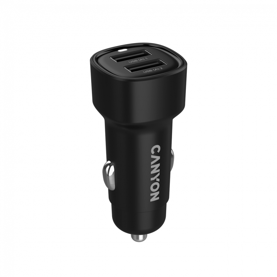 CANYON car charger OnDrive 24 24W 2xUSB-A Black