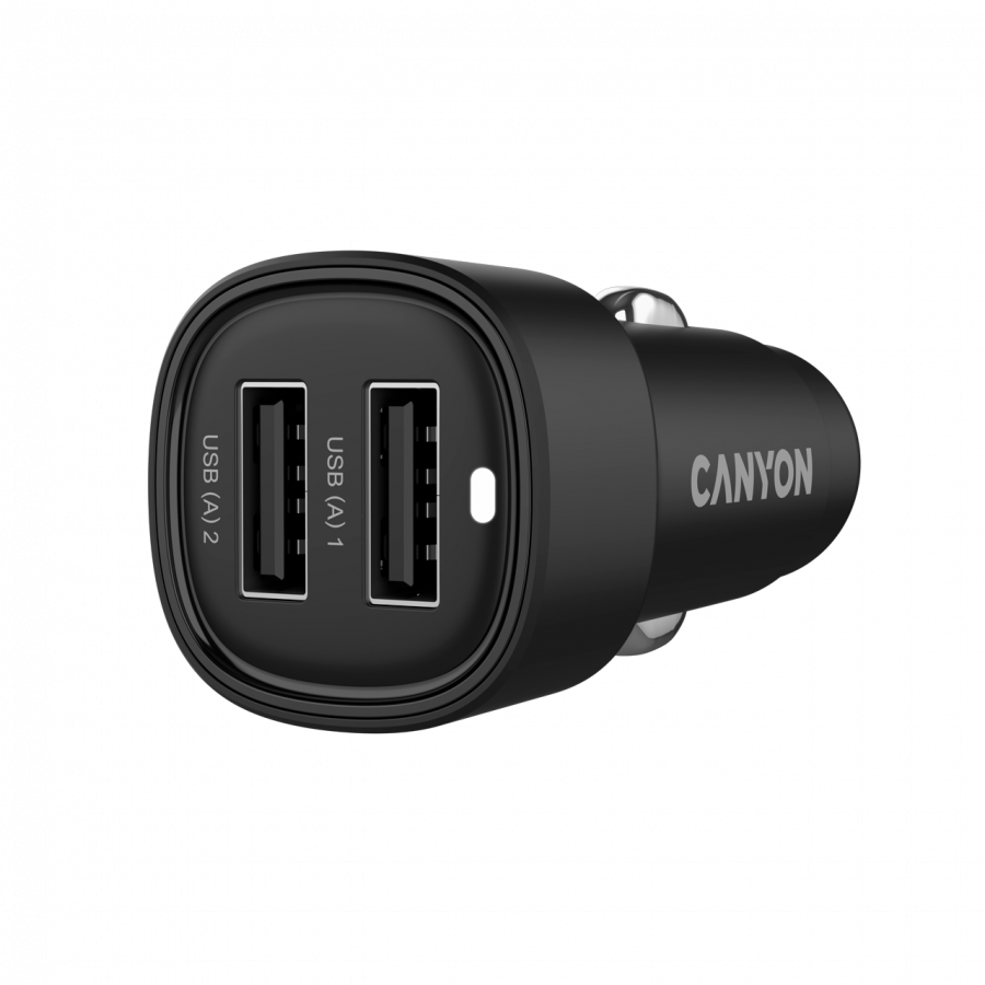 CANYON car charger OnDrive 24 24W 2xUSB-A Black
