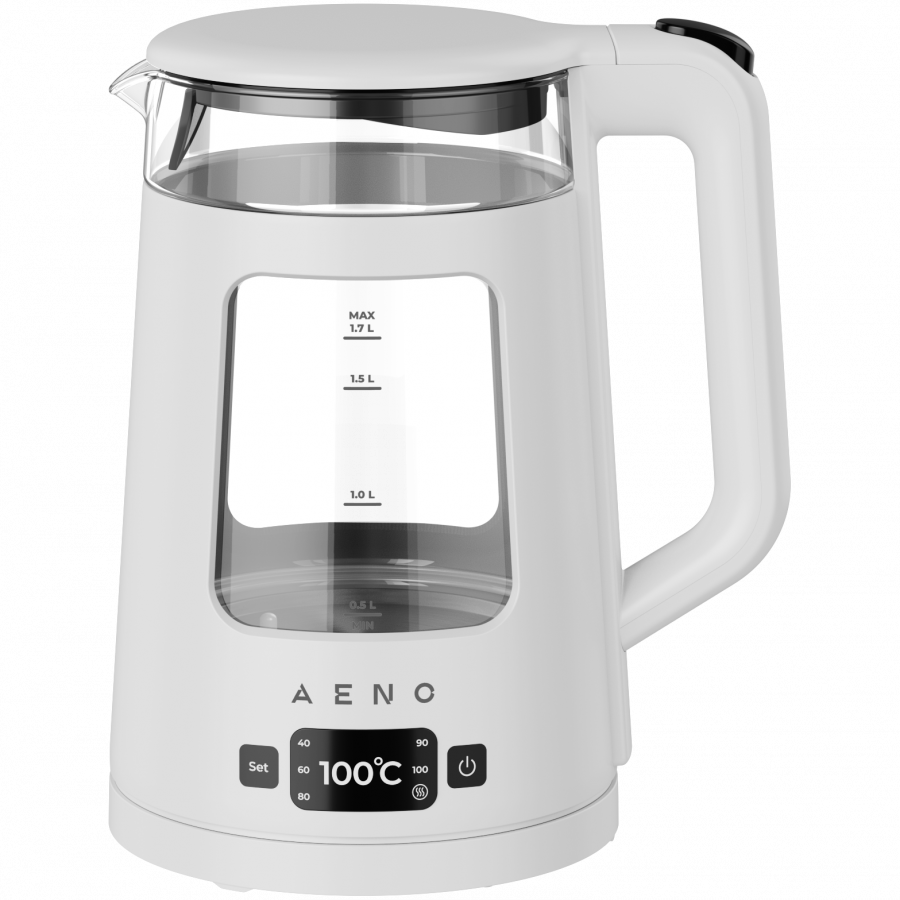 AENO Electric Kettle EK6: 1850-2200W, 2L, Strix, Square-shaped body, Transparent lid, High Resistant Glass, LED-Illumination,